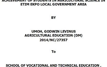 Class Management Strategies and Academic Achievement of Students in Agricultural Science